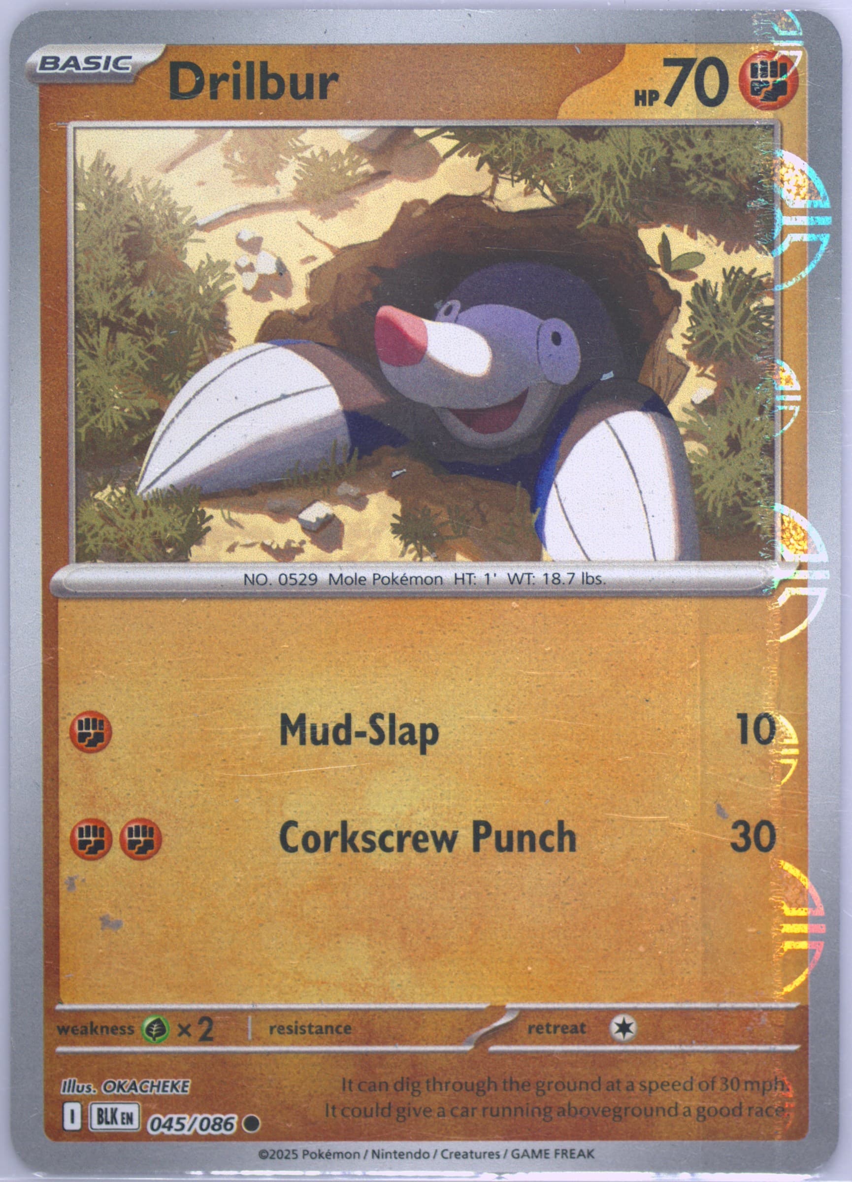 Drilbur Poke Ball Reverse Holo (045) 2025 Pokemon Blk EN-Black Bolt