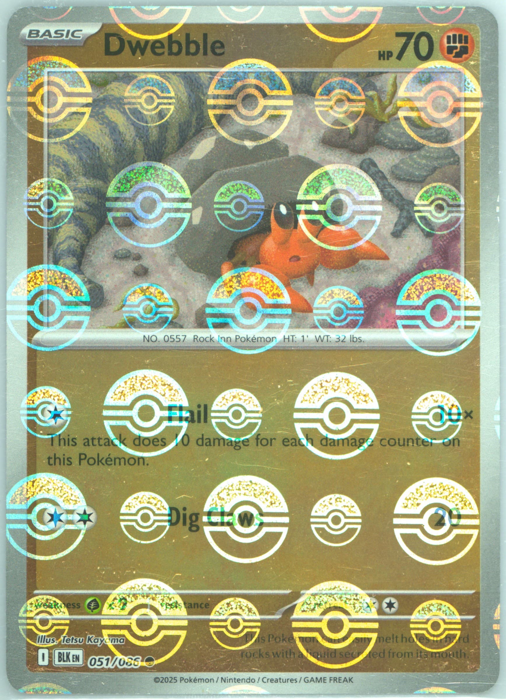 Dwebble Poke Ball Reverse Holo (051) 2025 Pokemon Blk EN-Black Bolt