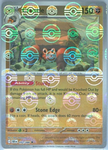 Crustle Poke Ball Reverse Holo (052) 2025 Pokemon Blk EN-Black Bolt