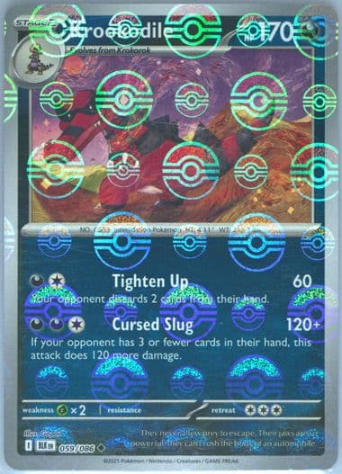 Krookodile Poke Ball Reverse Holo (059) 2025 Pokemon Blk EN-Black Bolt