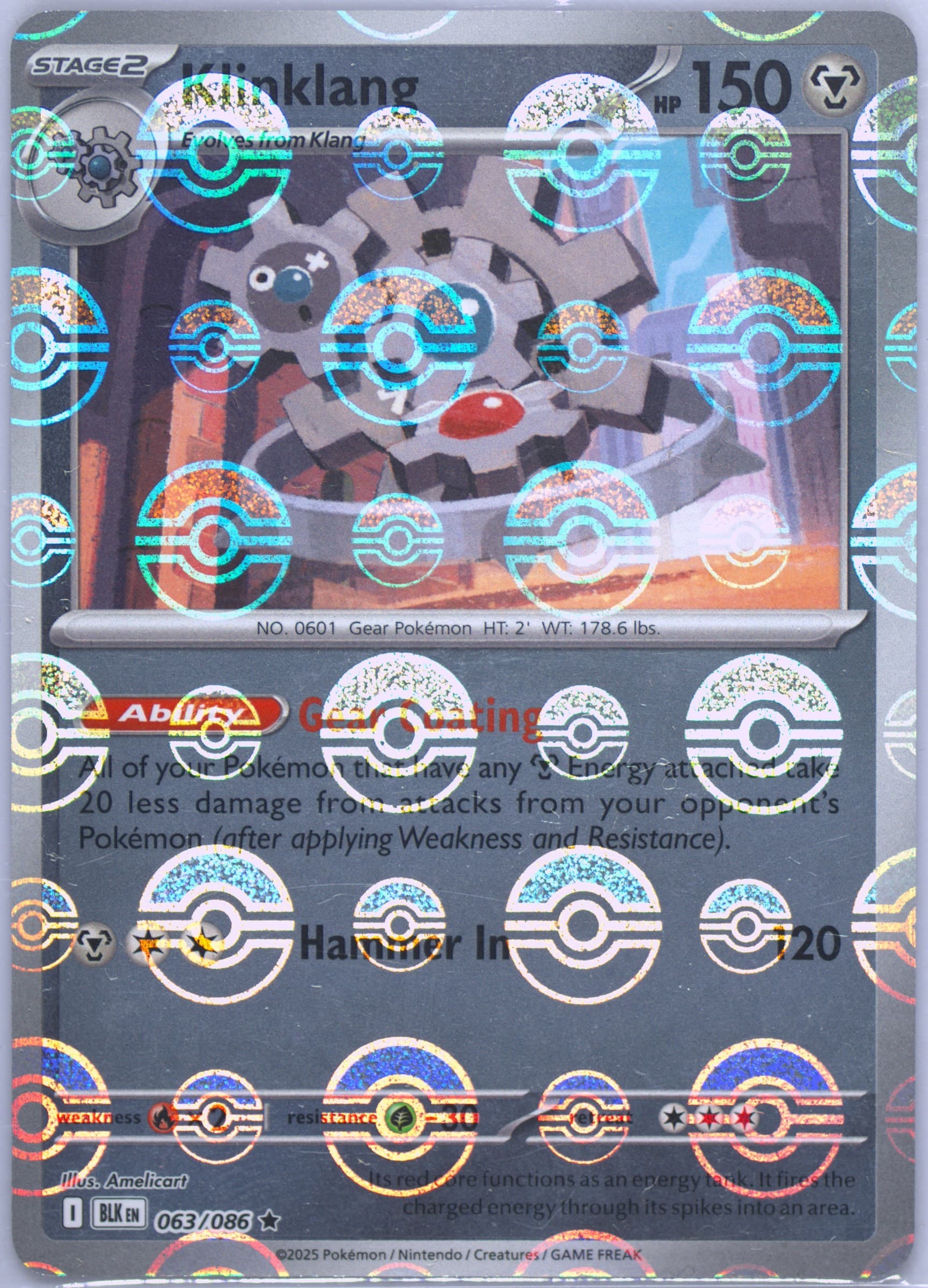 Klinklang Poke Ball Reverse Holo (063) 2025 Pokemon Blk EN-Black Bolt