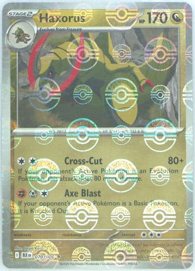 Haxorus Poke Ball Reverse Holo (070) 2025 Pokemon Blk EN-Black Bolt