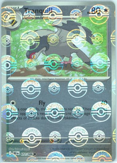 Tranquill Poke Ball Reverse Holo (072) 2025 Pokemon Blk EN-Black Bolt