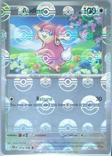 Audino Poke Ball Reverse Holo (074) 2025 Pokemon Blk EN-Black Bolt