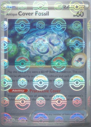 Antique Cover Fossil Poke Ball Reverse Holo (080) 2025 Pokemon Blk EN-Black Bolt