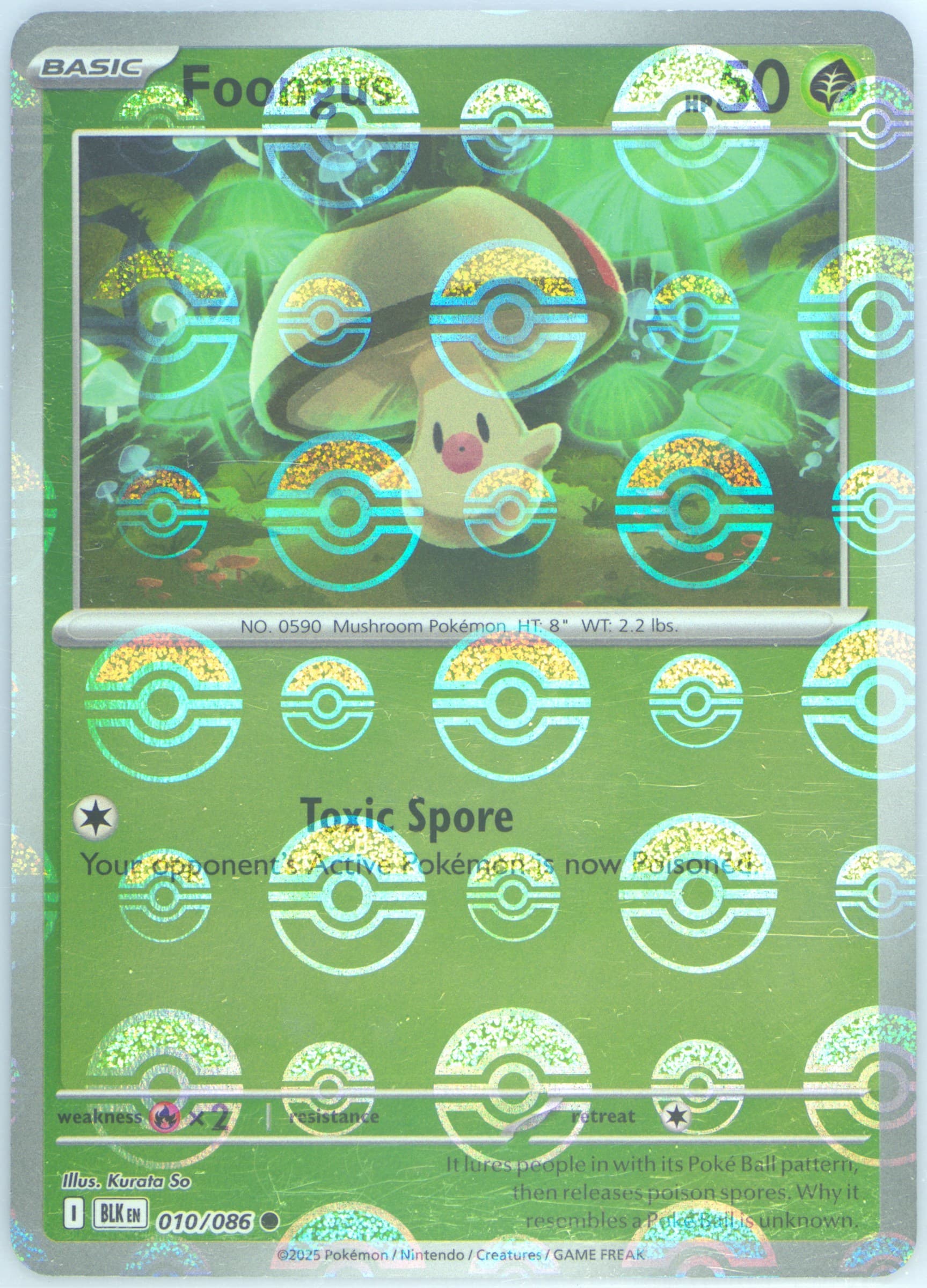Foongus Poke Ball Reverse Holo (010) 2025 Pokemon Blk EN-Black Bolt