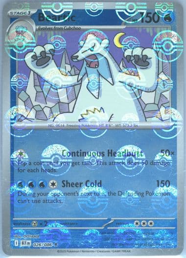 Beartic Poke Ball Reverse Holo (026) 2025 Pokemon Blk EN-Black Bolt
