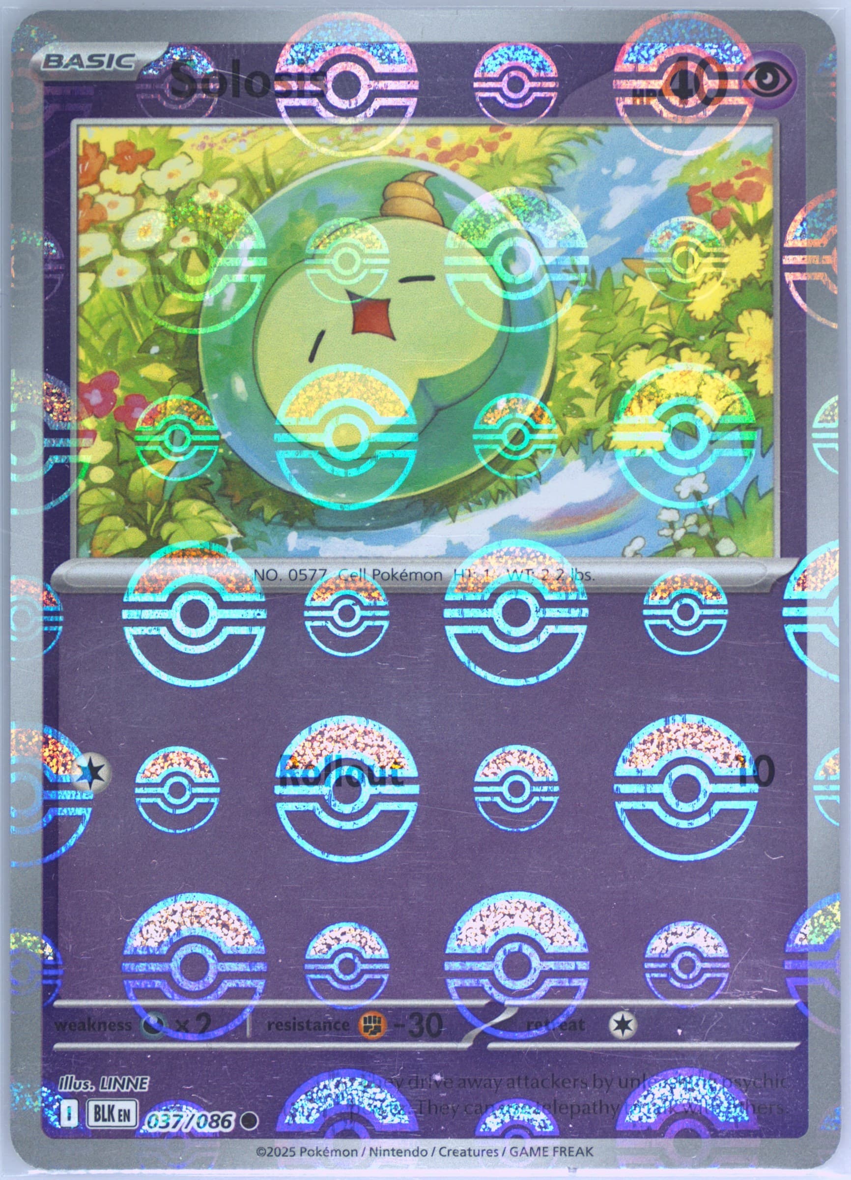 Solosis Poke Ball Reverse Holo (037) 2025 Pokemon Blk EN-Black Bolt