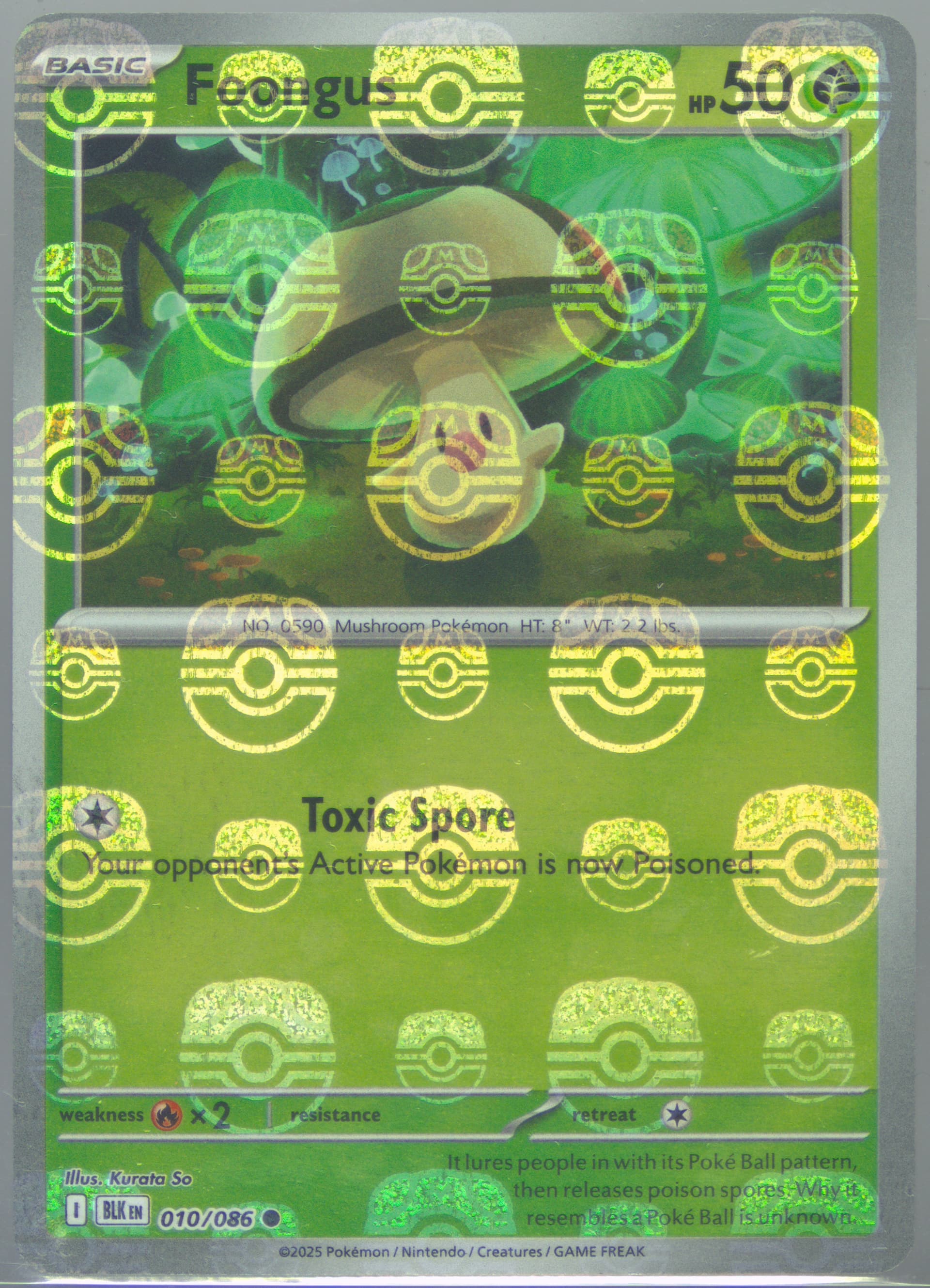 Foongus Master Ball Reverse Holo (010) 2025 Pokemon Blk EN-Black Bolt