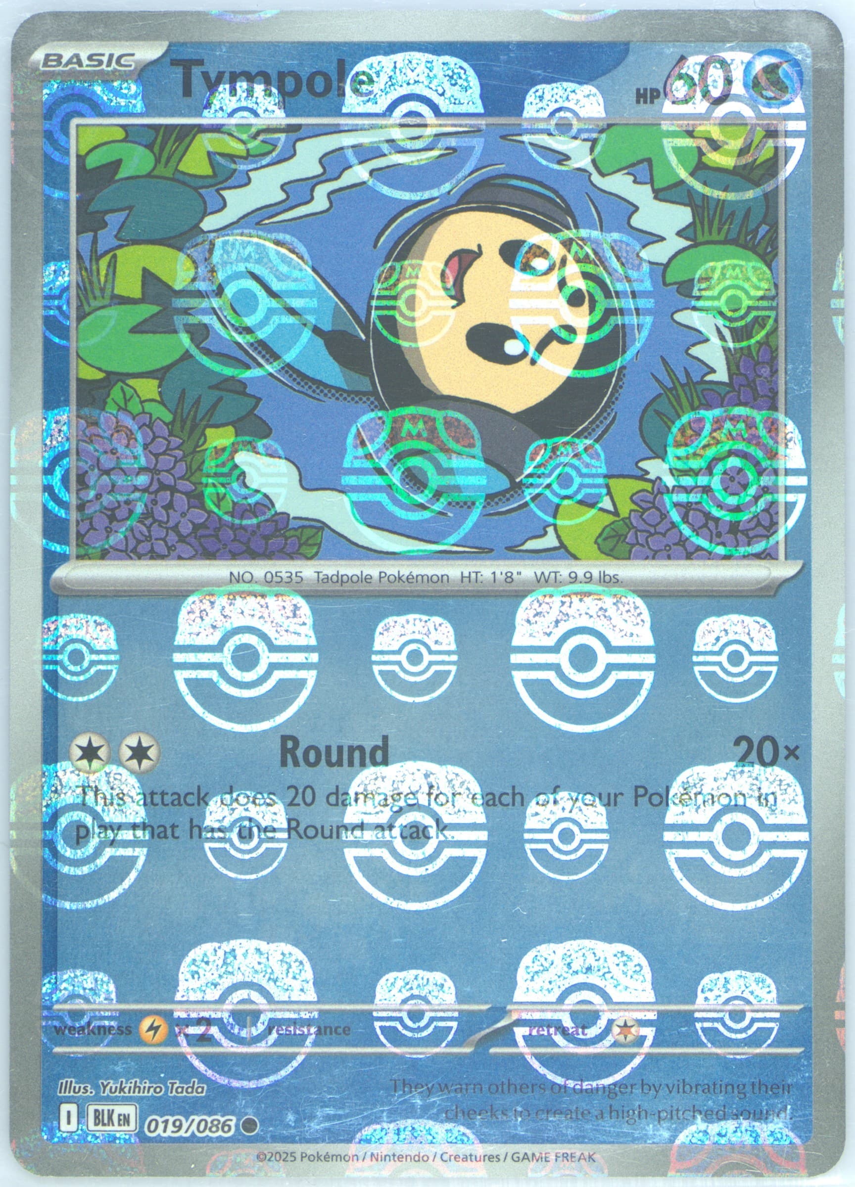 Tympole Master Ball Reverse Holo (019) 2025 Pokemon Blk EN-Black Bolt