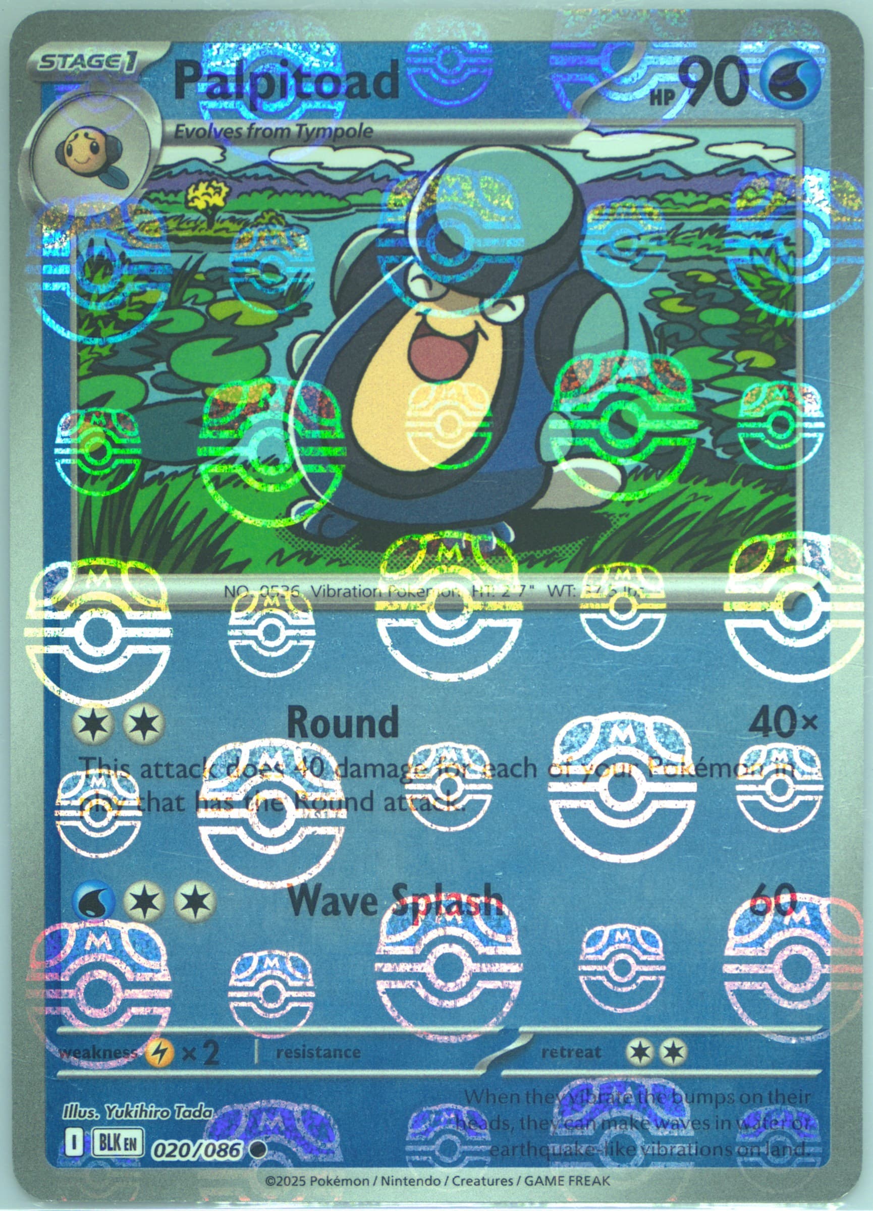 Palpitoad Master Ball Reverse Holo (020) 2025 Pokemon Blk EN-Black Bolt