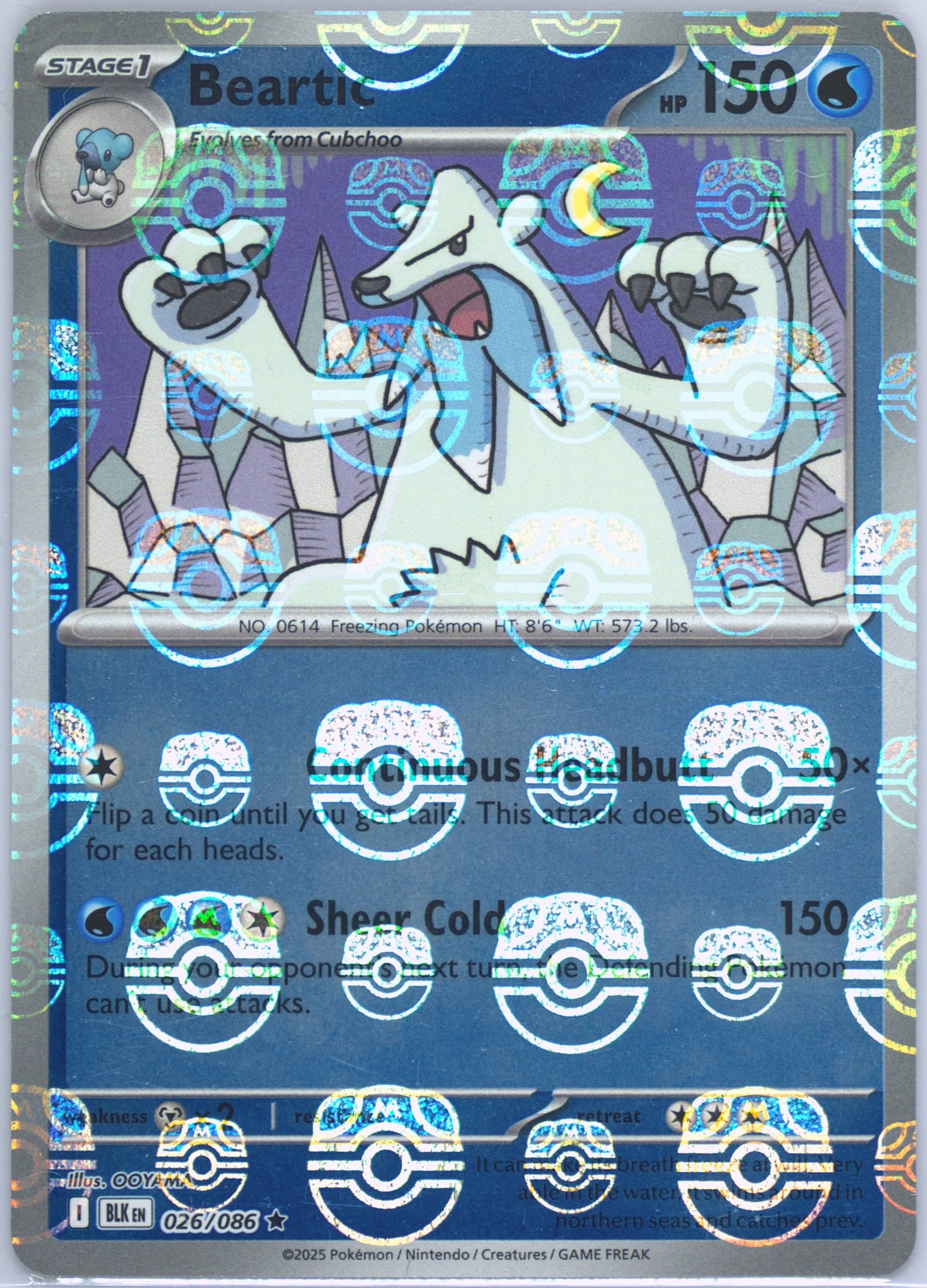 Beartic Master Ball Reverse Holo (026) 2025 Pokemon Blk EN-Black Bolt