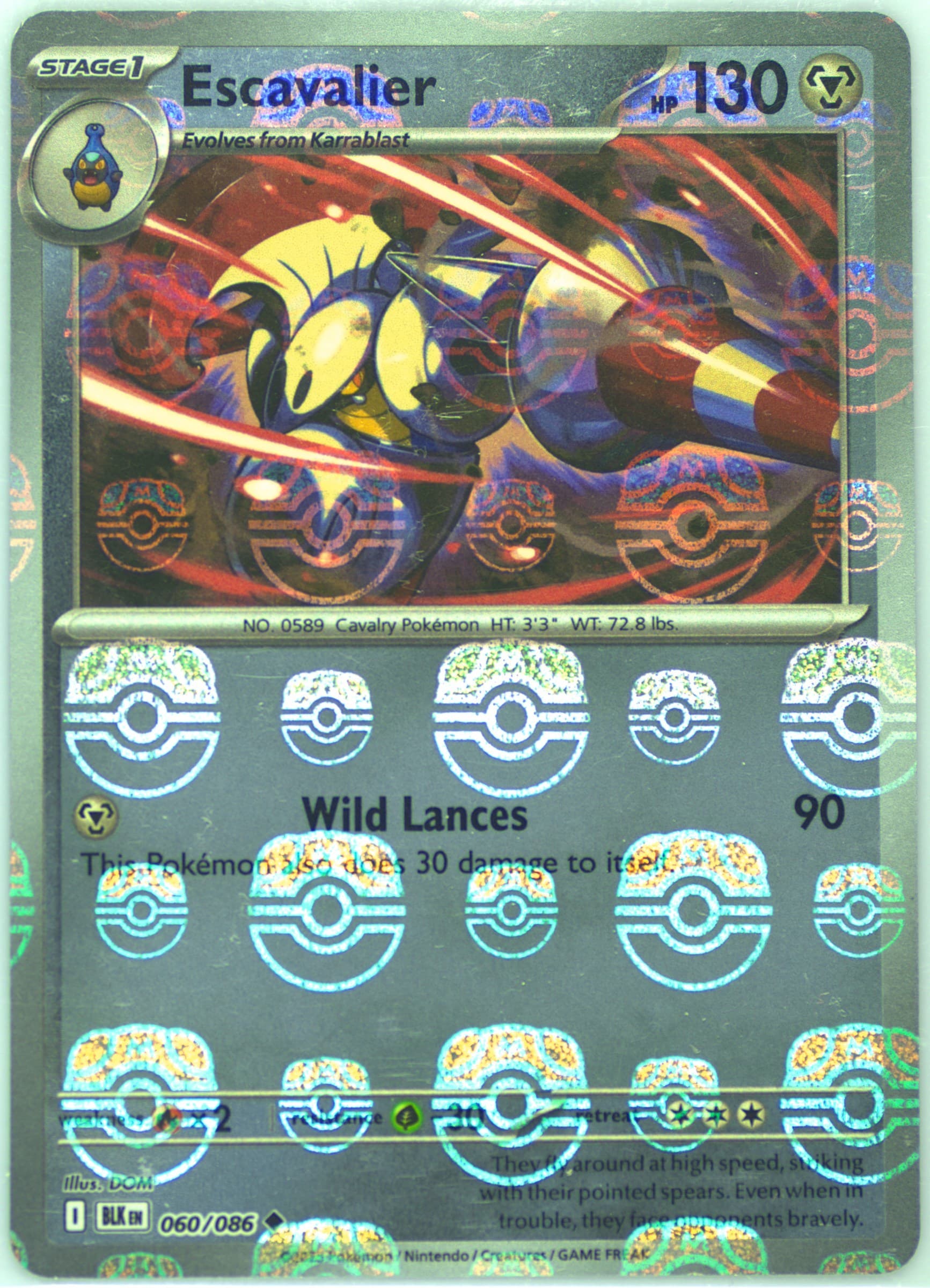 Escavalier Master Ball Reverse Holo (060) 2025 Pokemon Blk EN-Black Bolt