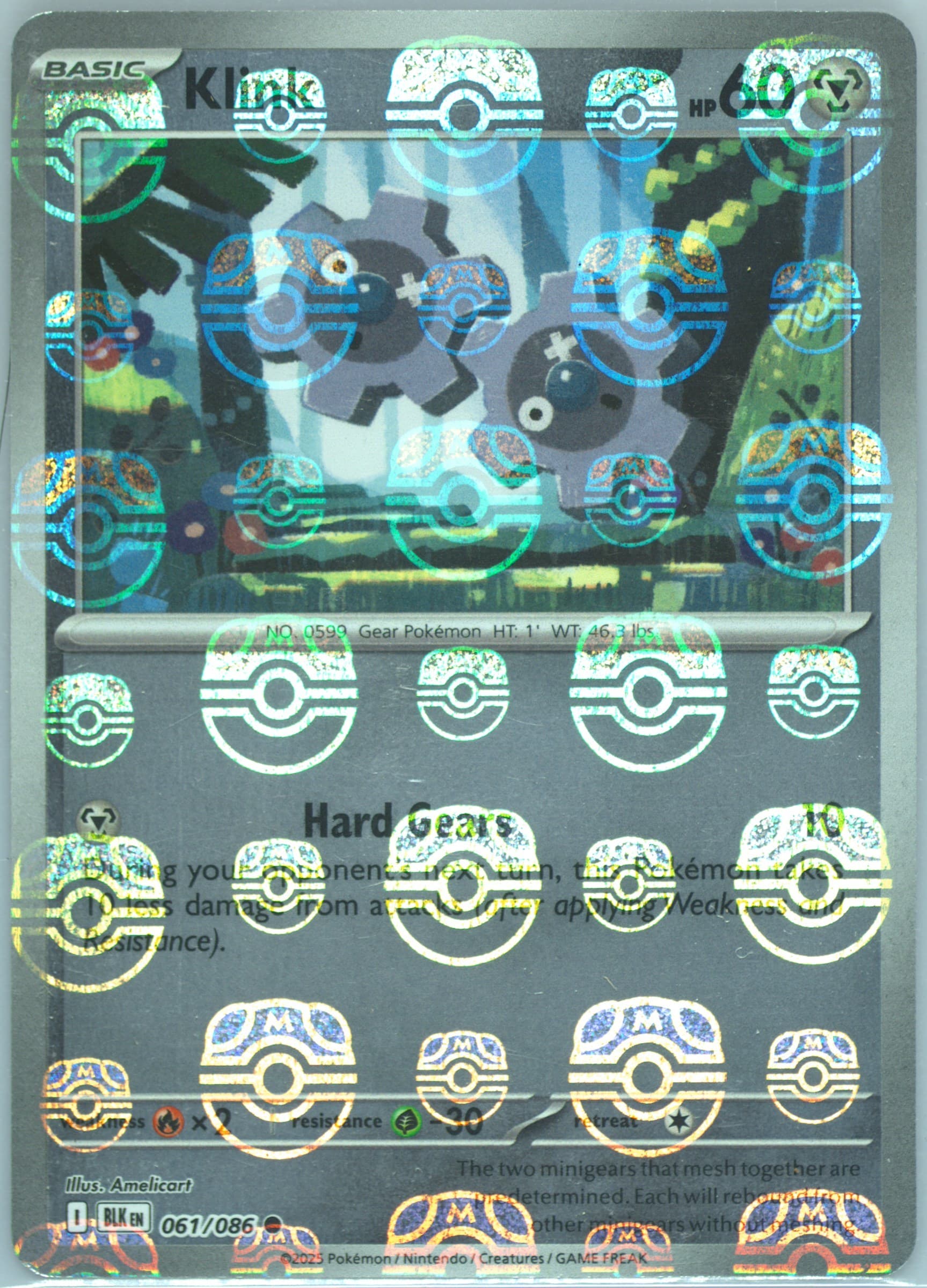Klink Master Ball Reverse Holo (061) 2025 Pokemon Blk EN-Black Bolt