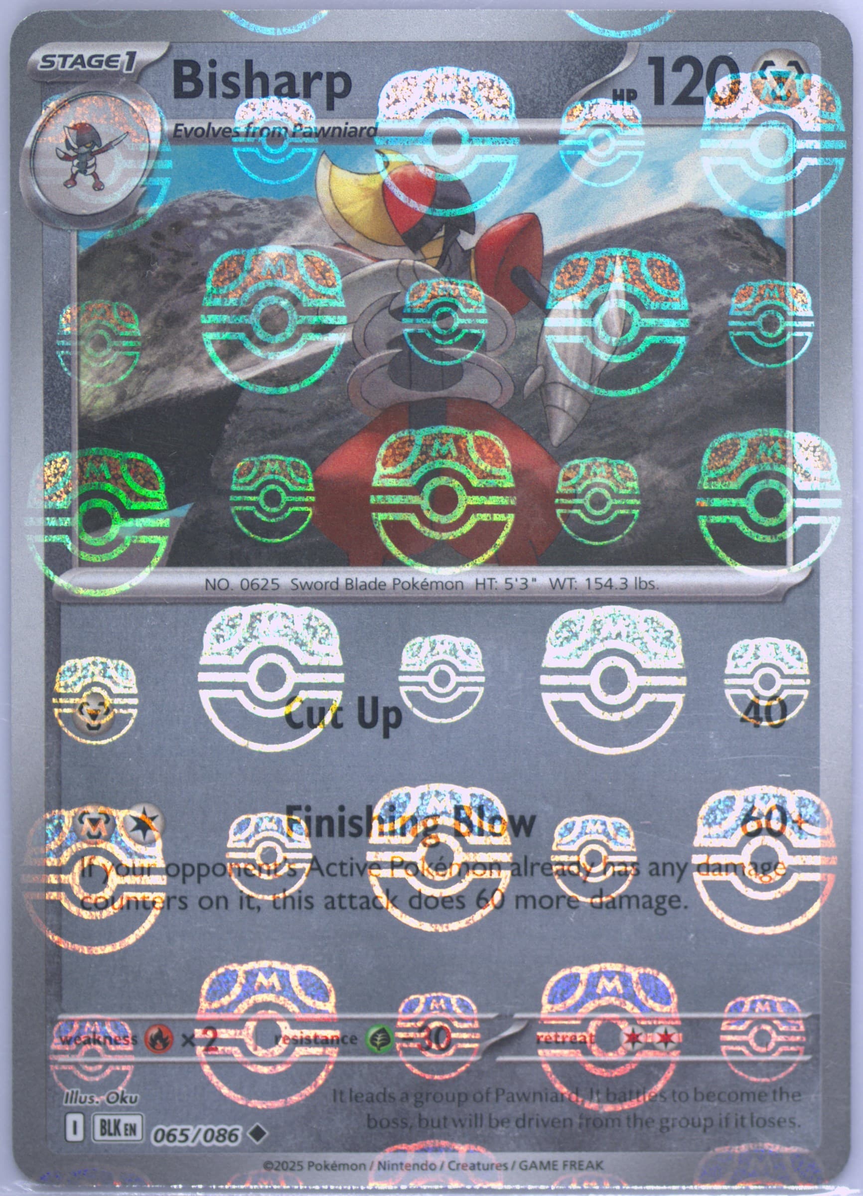 Bisharp Master Ball Reverse Holo (065) 2025 Pokemon Blk EN-Black Bolt