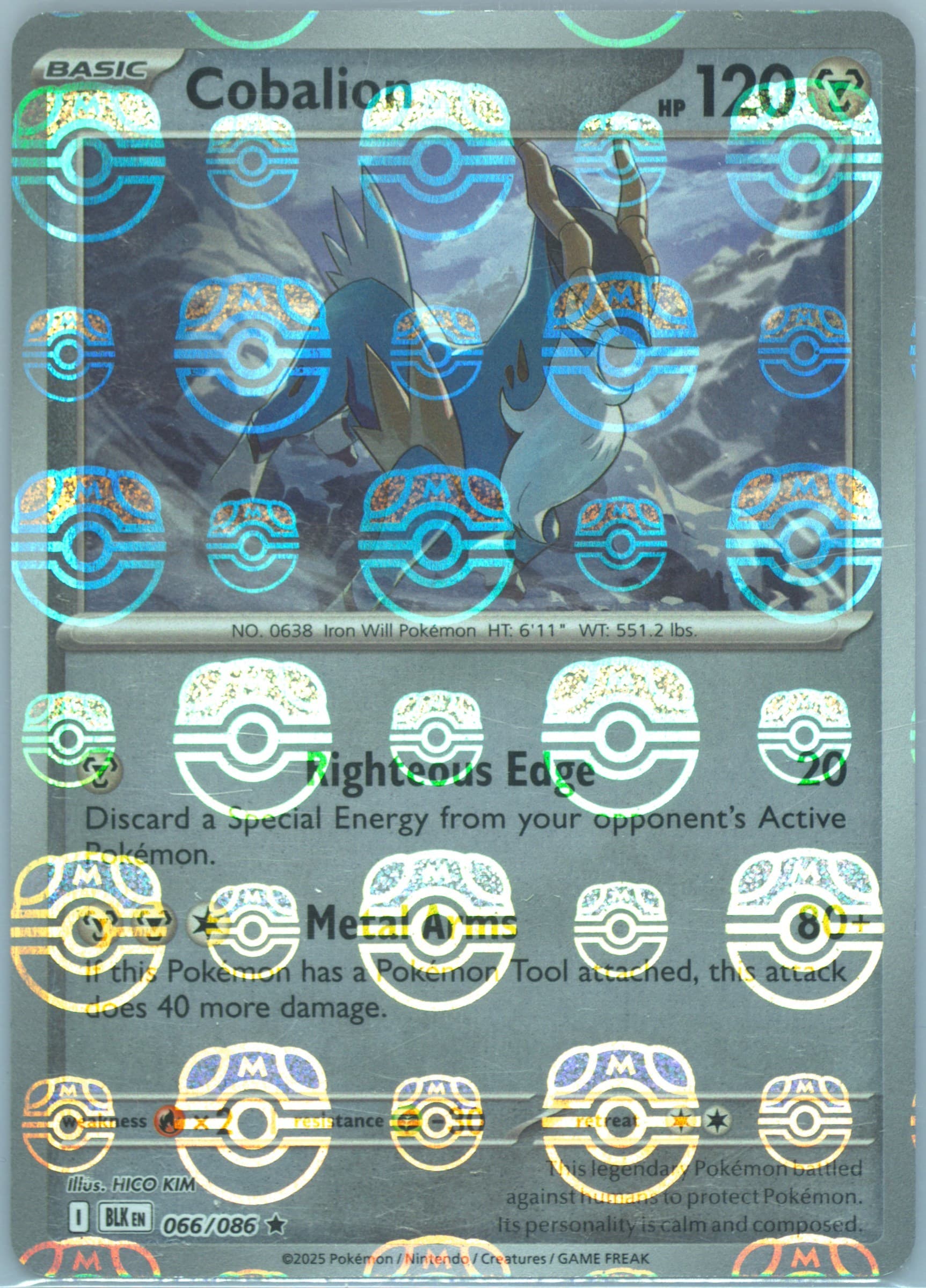 Cobalion Master Ball Reverse Holo (066) 2025 Pokemon Blk EN-Black Bolt