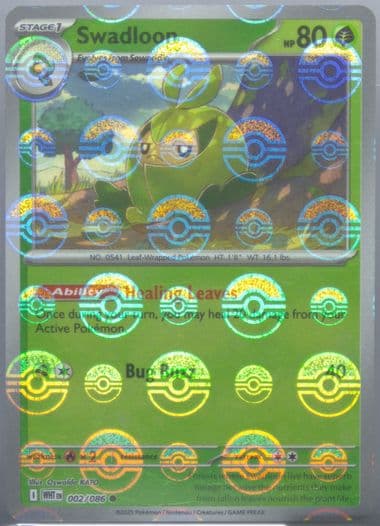 Swadloon Poke Ball Reverse Holo (002) 2025 Pokemon Wht EN-White Flare