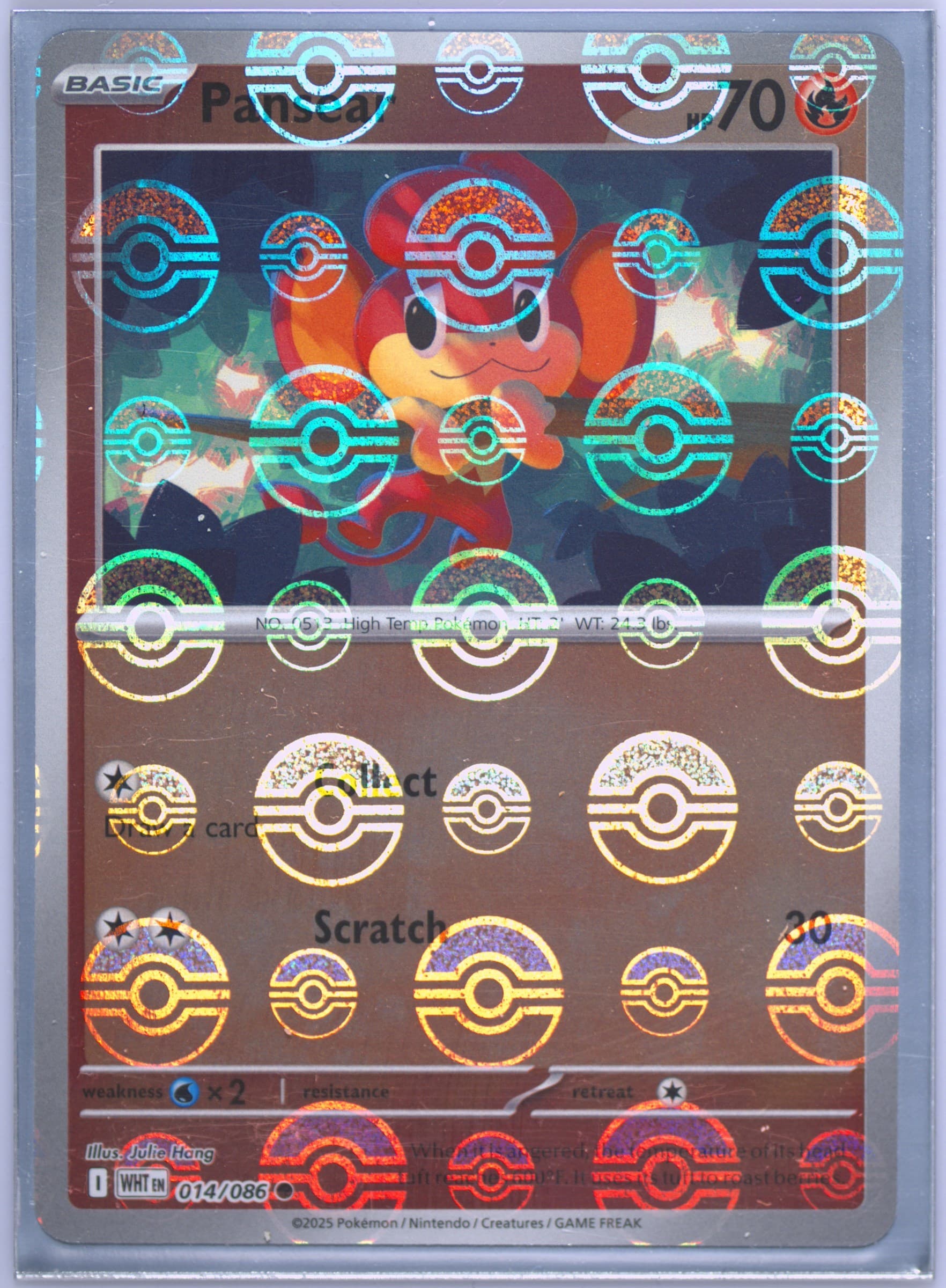 Pansear Poke Ball Reverse Holo (014) 2025 Pokemon Wht EN-White Flare