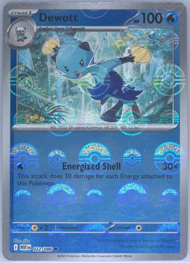 Dewott Poke Ball Reverse Holo (022) 2025 Pokemon Wht EN-White Flare