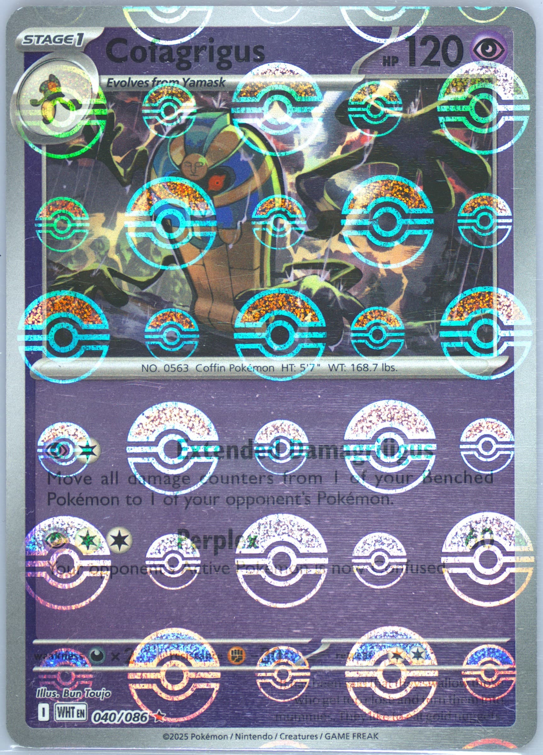 Cofagrigus Poke Ball Reverse Holo (040) 2025 Pokemon Wht EN-White Flare