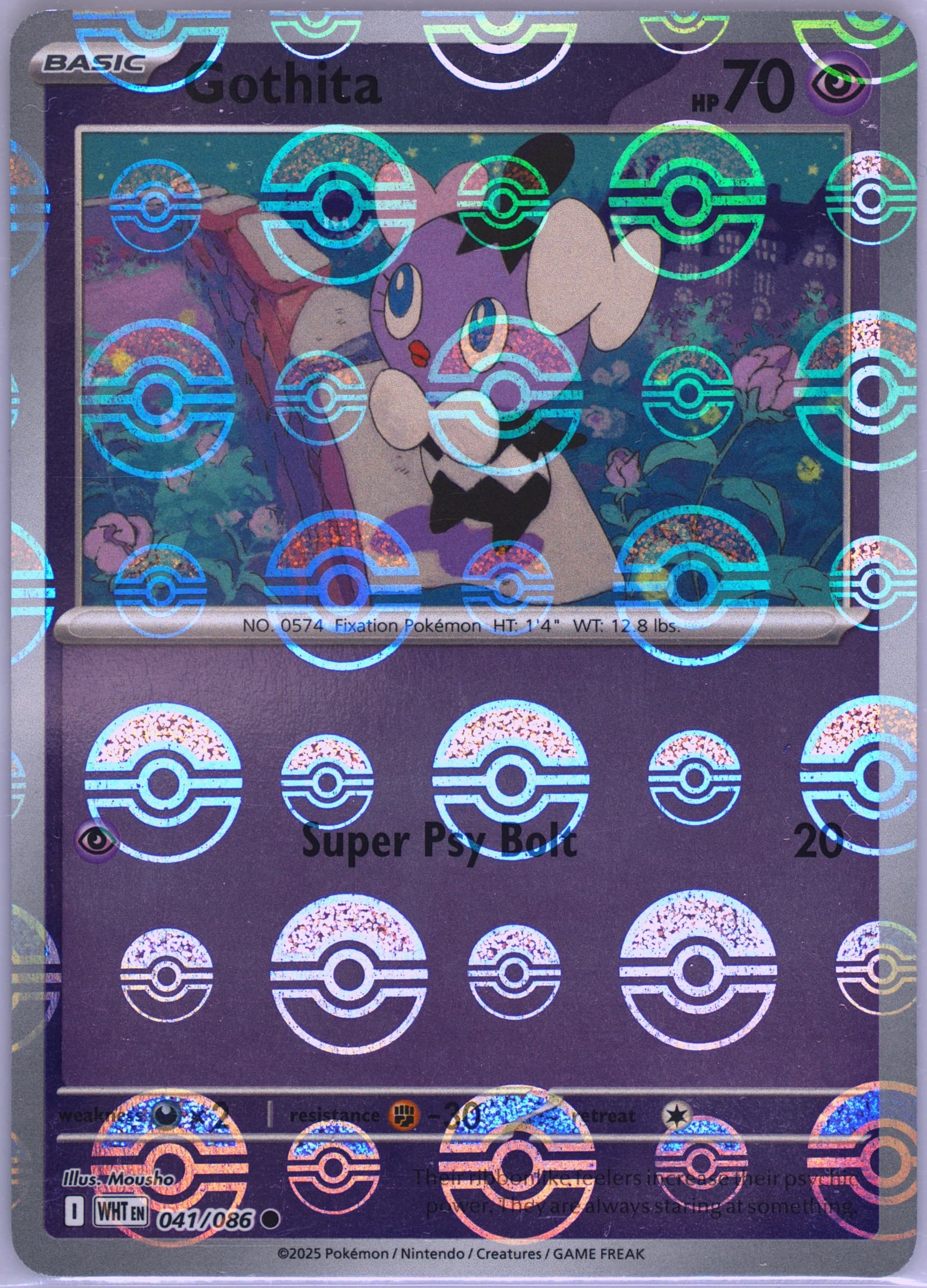 Gothita Poke Ball Reverse Holo (041) 2025 Pokemon Wht EN-White Flare