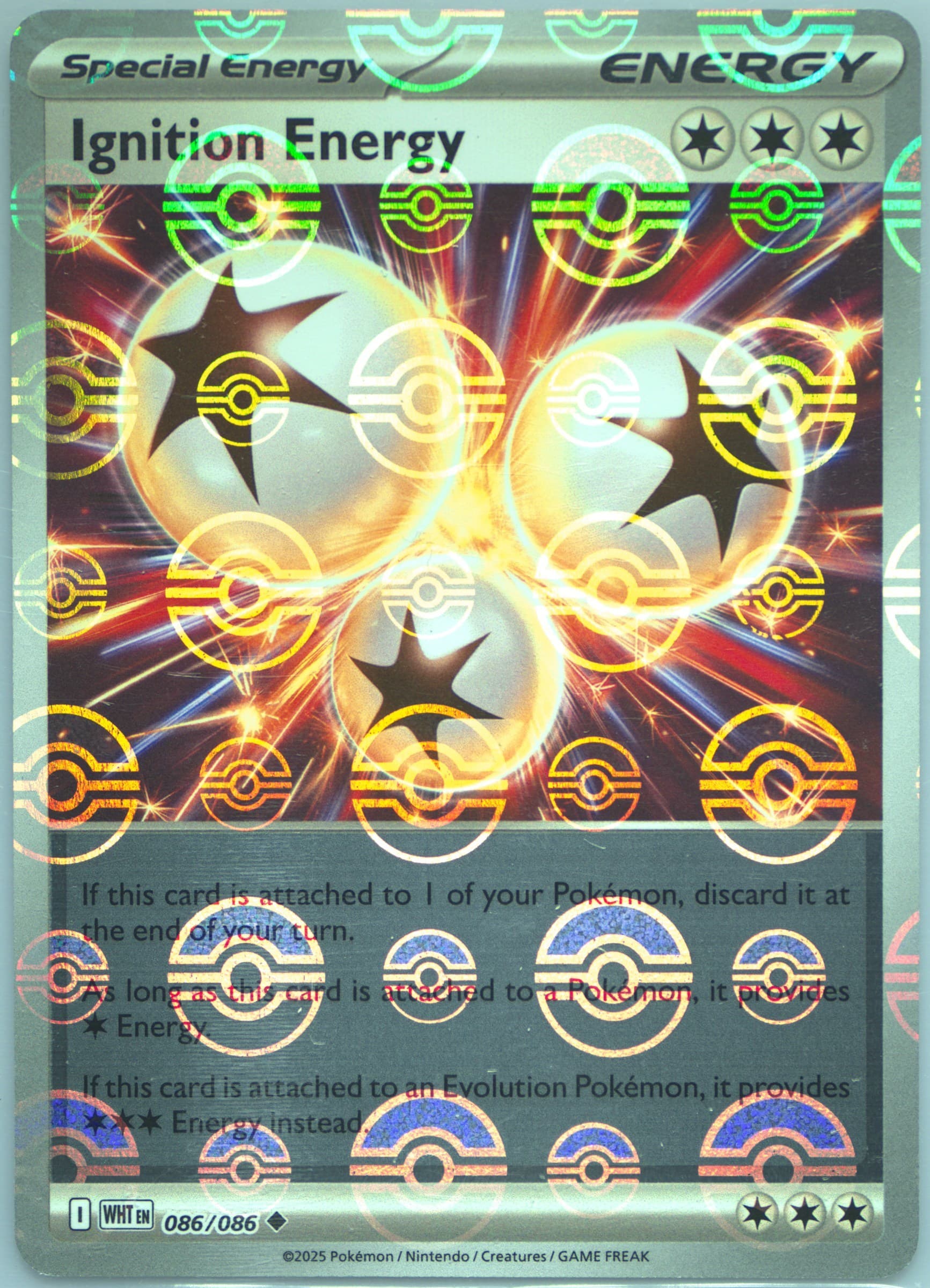 Ignition Energy Poke Ball Reverse Holo (086) 2025 Pokemon Wht EN-White Flare