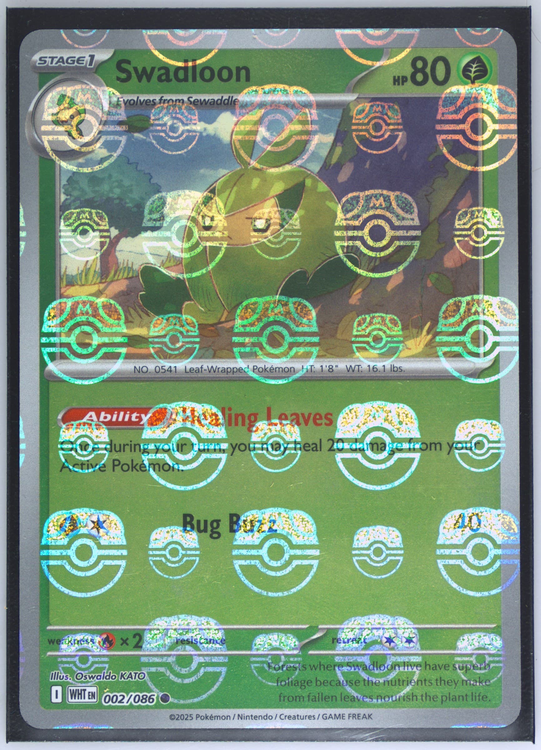Swadloon Master Ball Reverse Holo (002) 2025 Pokemon Wht EN-White Flare
