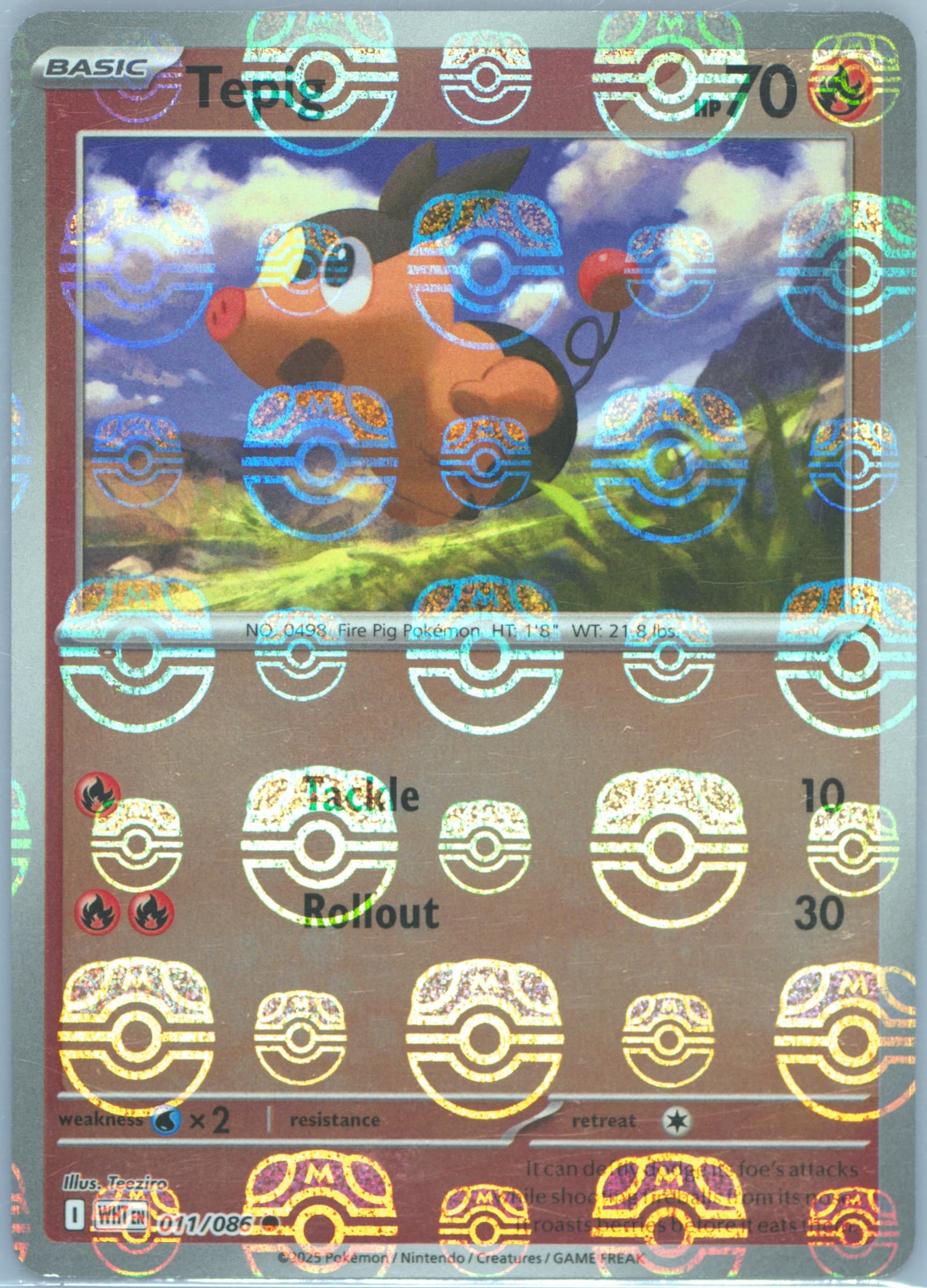 Tepig Master Ball Reverse Holo (011) 2025 Pokemon Wht EN-White Flare