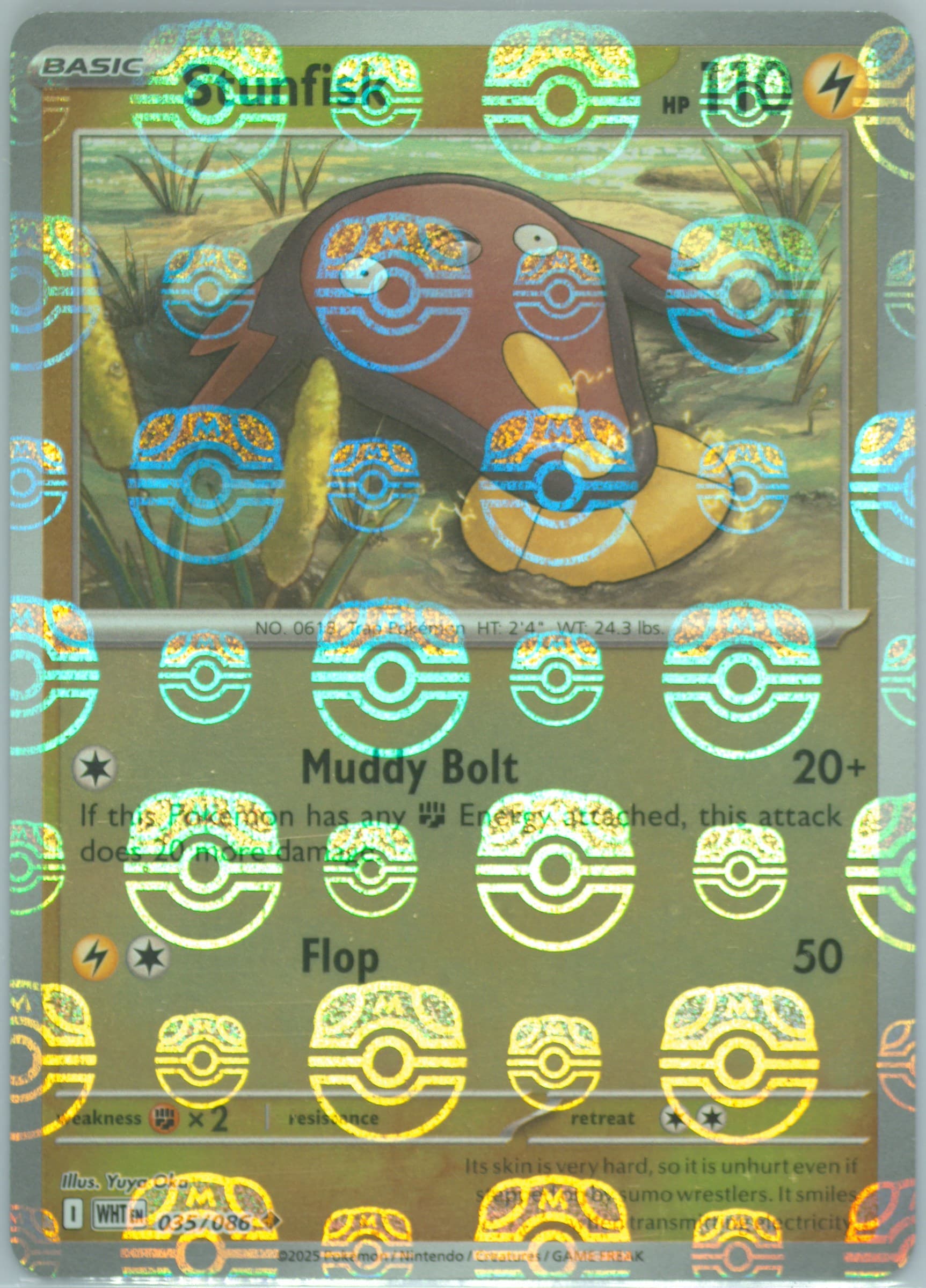 Stunfisk Master Ball Reverse Holo (035) 2025 Pokemon Wht EN-White Flare