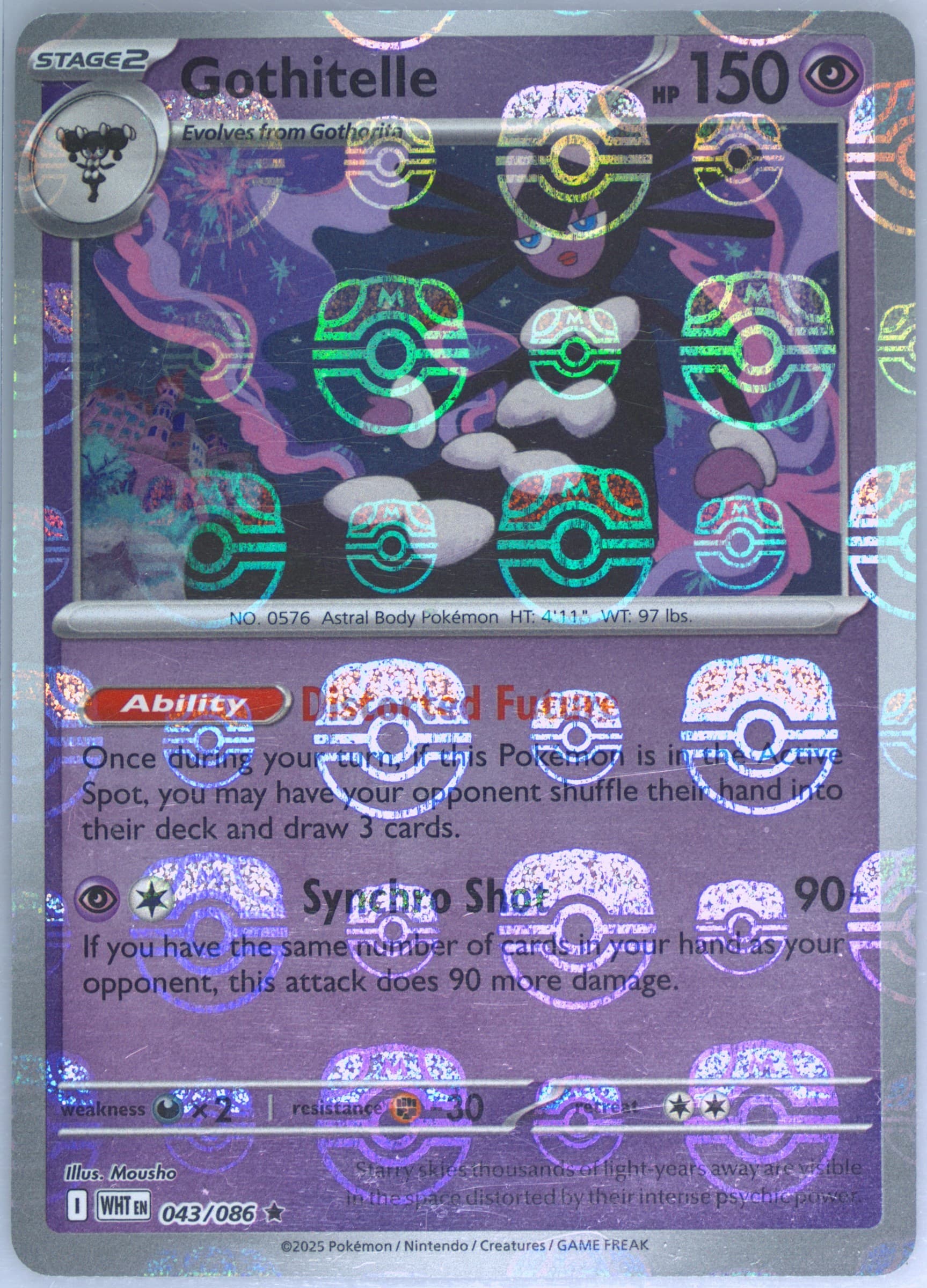 Gothitelle Master Ball Reverse Holo (043) 2025 Pokemon Wht EN-White Flare