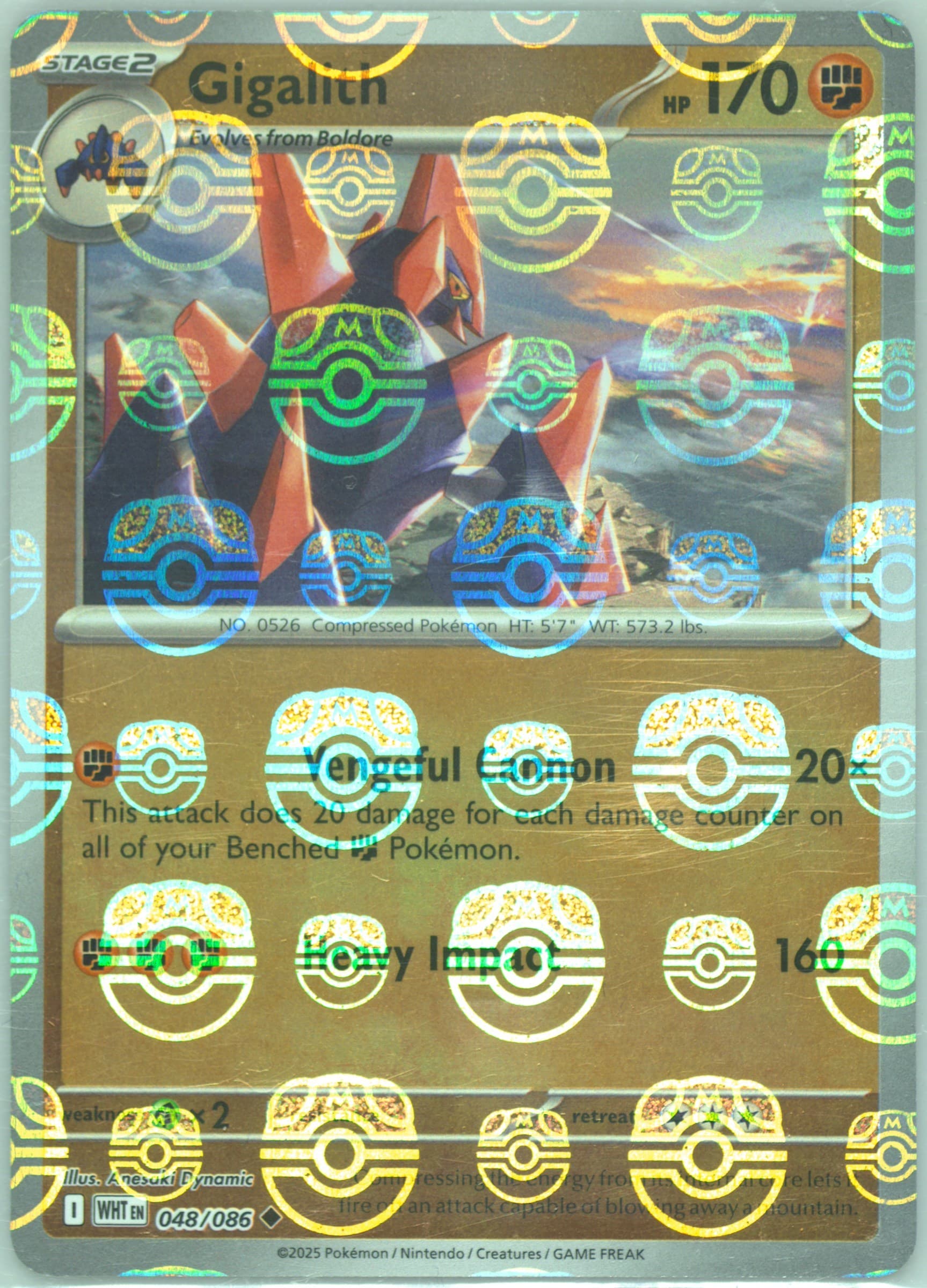 Gigalith Master Ball Reverse Holo (048) 2025 Pokemon Wht EN-White Flare