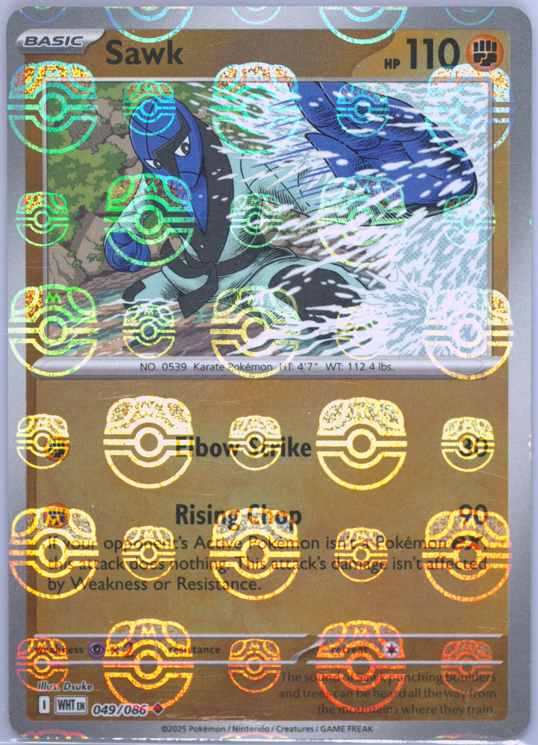 Sawk Master Ball Reverse Holo (049) 2025 Pokemon Wht EN-White Flare