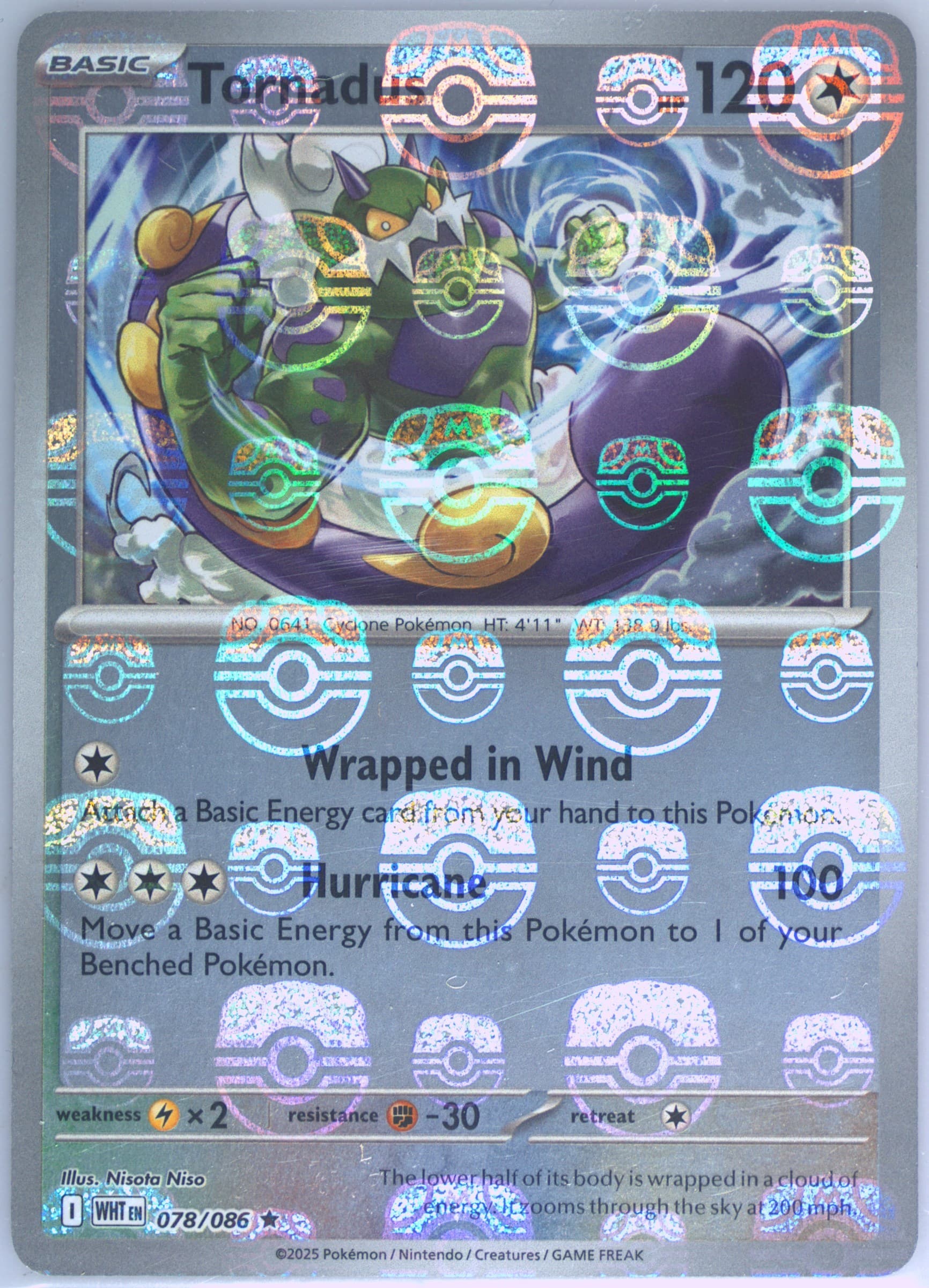 Tornadus Master Ball Reverse Holo (078) 2025 Pokemon Wht EN-White Flare