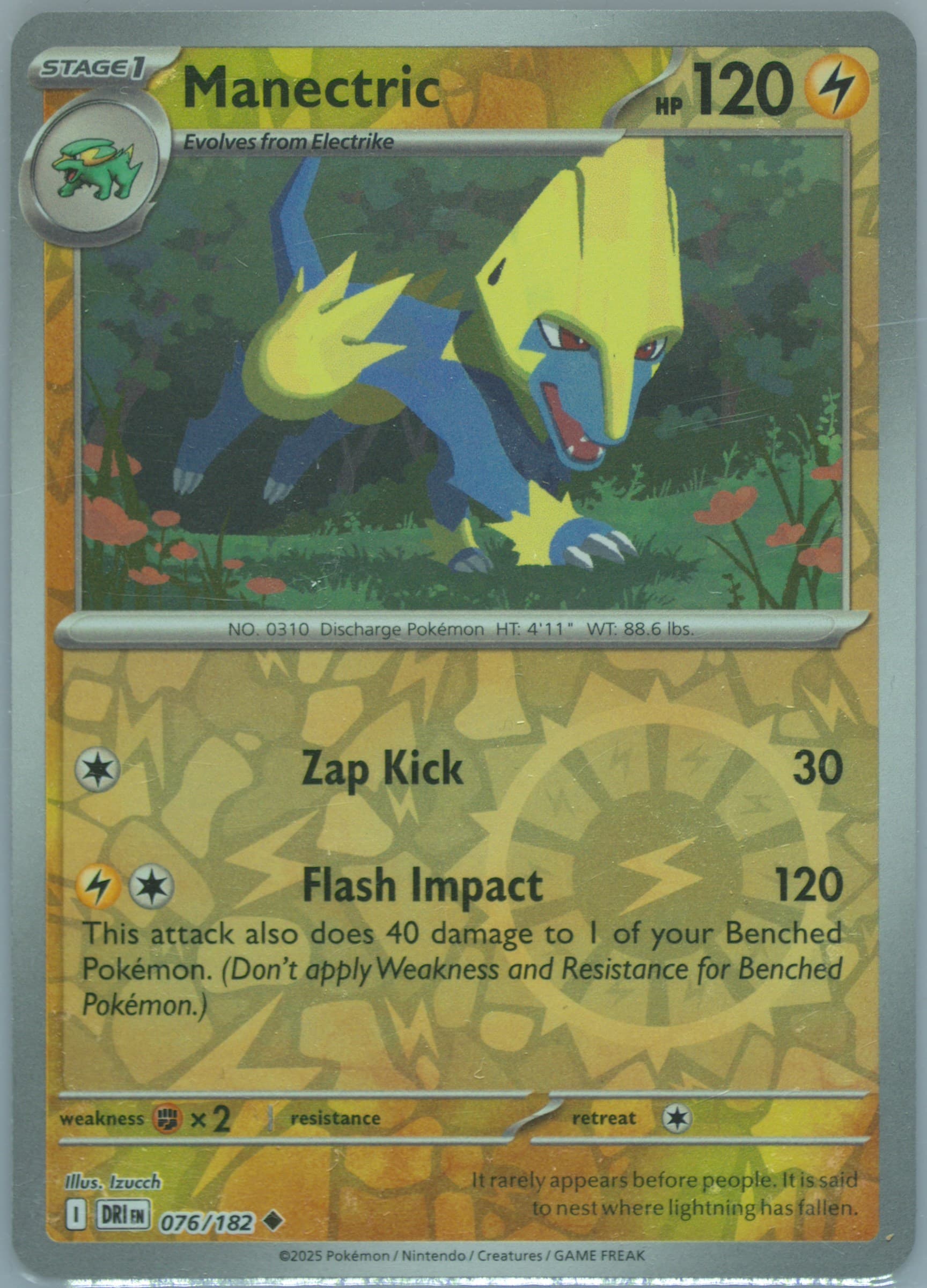 Manectric Reverse Holo (076) 2025 Pokemon Dri EN-Destined Rivals