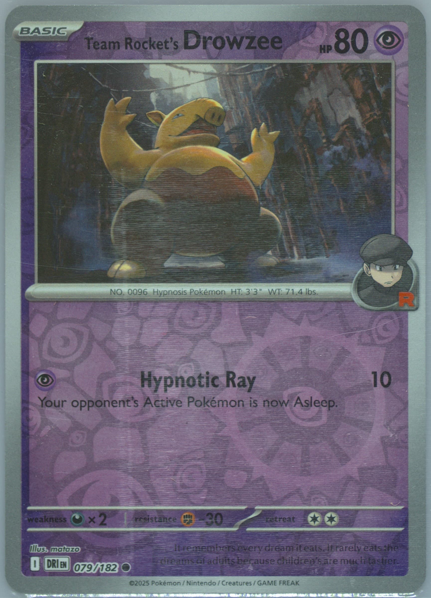 Team Rocket's Drowzee Reverse Holo (079) 2025 Pokemon Dri EN-Destined Rivals