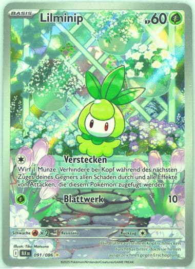 Petilil Illustration Rare (091) 2025 Pokemon German Blk de-Black Bolt