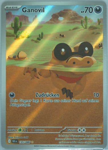Sandile Illustration Rare (135) 2025 Pokemon German Blk de-Black Bolt