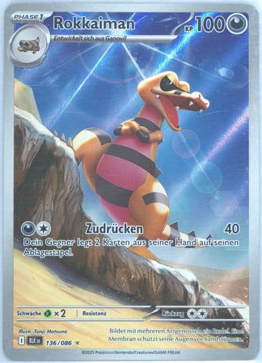 Krokorok Illustration Rare (136) 2025 Pokemon German Blk de-Black Bolt