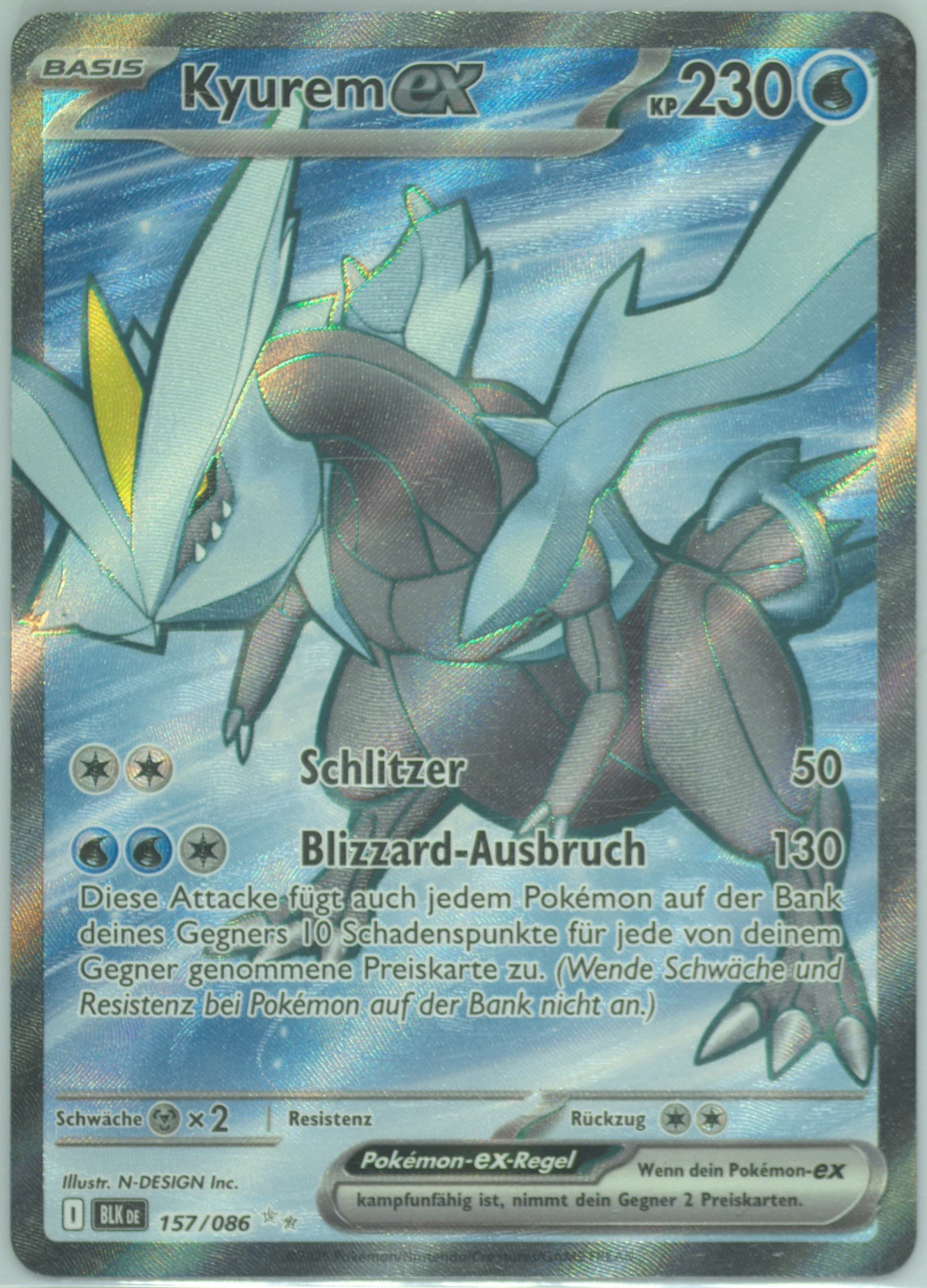 Kyurem EX Ultra Rare (157) 2025 Pokemon German Blk de-Black Bolt