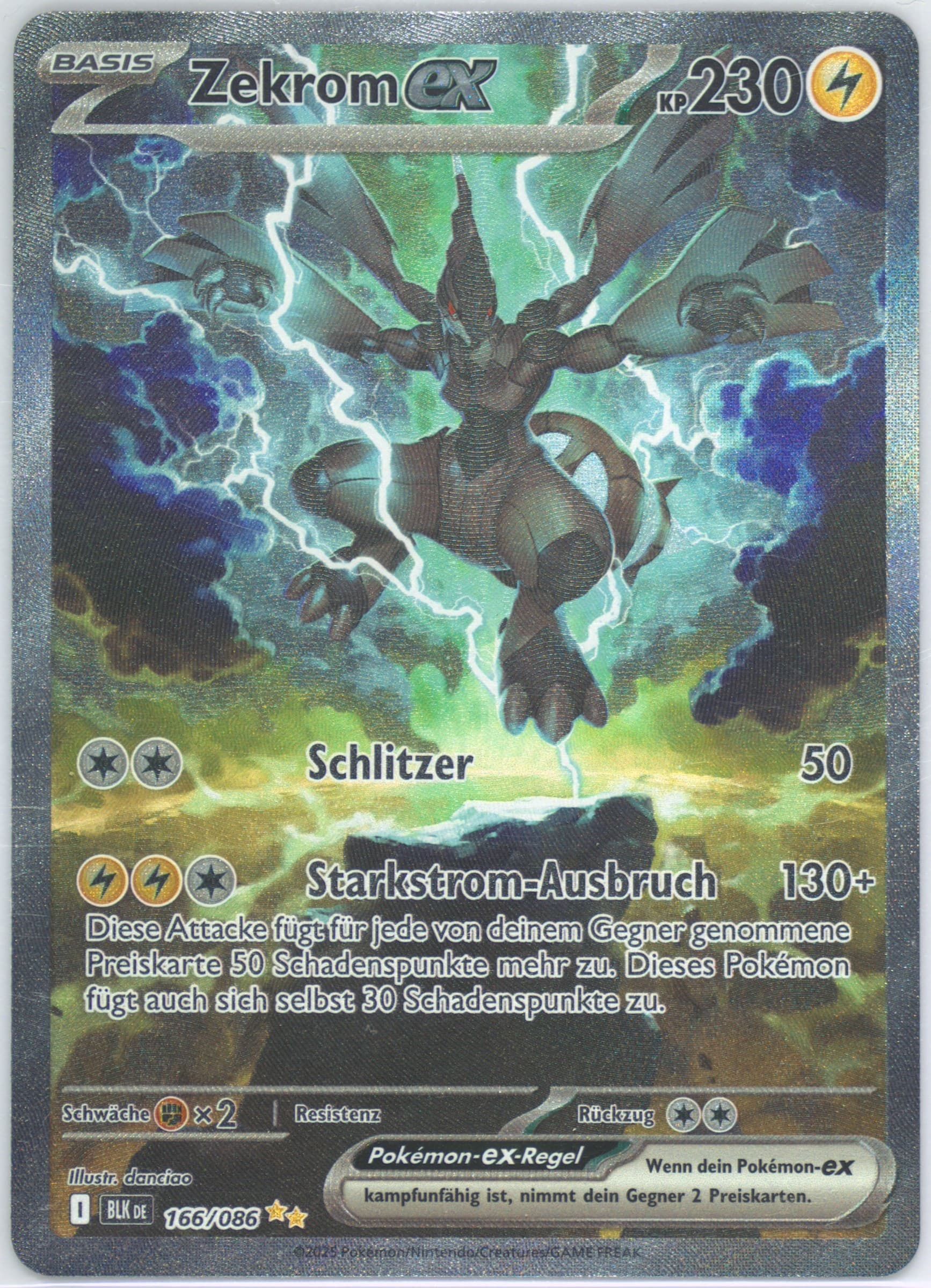 Zekrom EX Special Illustration Rare (166) 2025 Pokemon German Blk de-Black Bolt