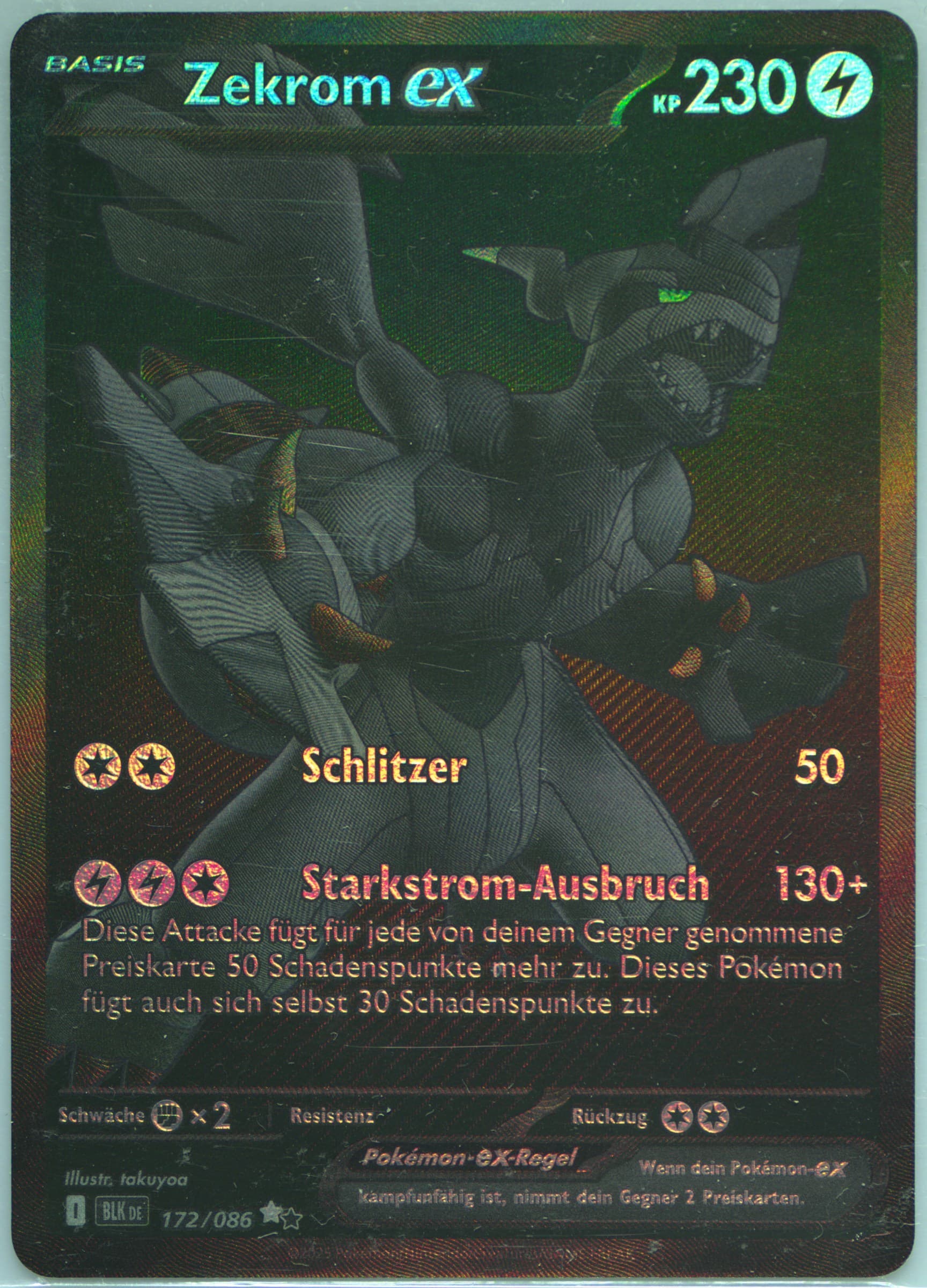 Zekrom EX Black White Rare (172) 2025 Pokemon German Blk de-Black Bolt