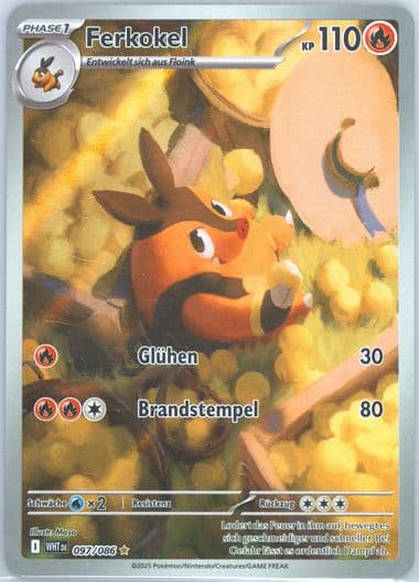 Pignite Illustration Rare (097) 2025 Pokemon German Wht de-White Flare