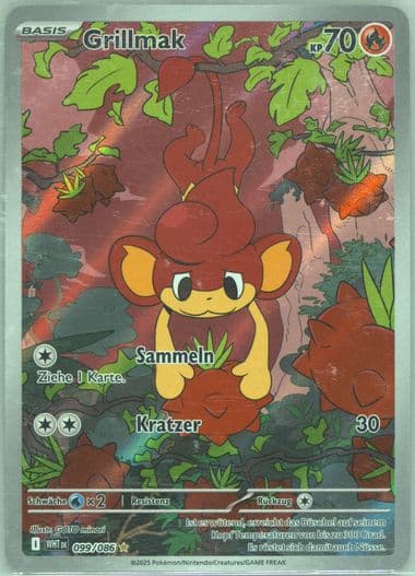 Pansear Illustration Rare (099) 2025 Pokemon German Wht de-White Flare