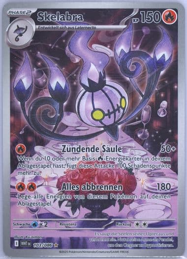 Chandelure Illustration Rare (103) 2025 Pokemon German Wht de-White Flare