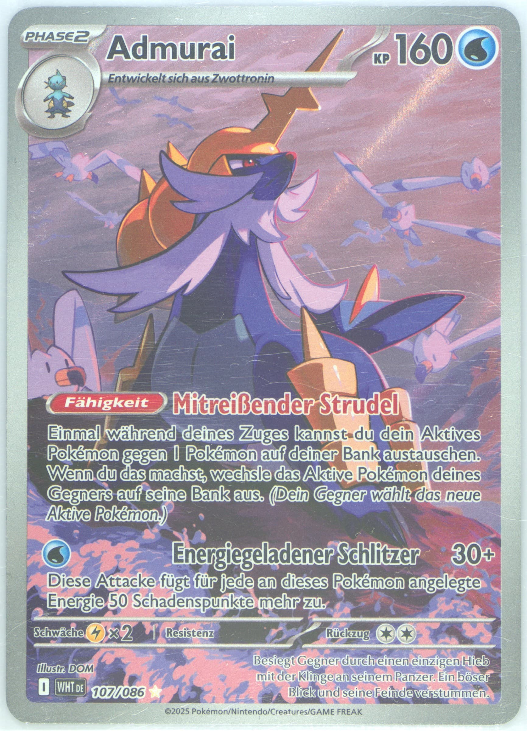 Samurott Illustration Rare (107) 2025 Pokemon German Wht de-White Flare