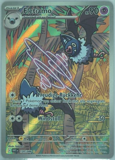 Swoobat Illustration Rare (120) 2025 Pokemon German Wht de-White Flare