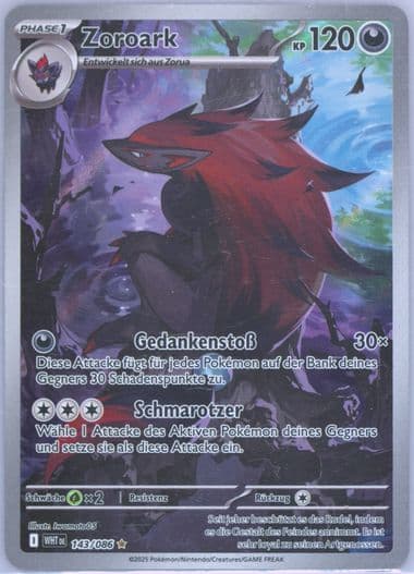 Zoroark Illustration Rare (143) 2025 Pokemon German Wht de-White Flare