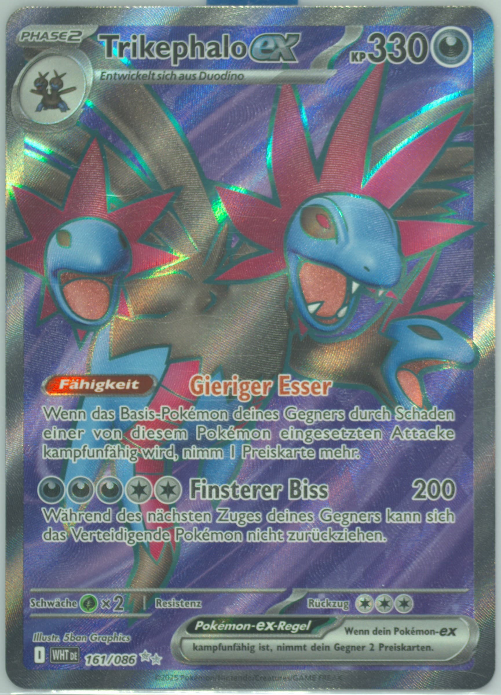 Hydreigon EX Ultra Rare (161) 2025 Pokemon German Wht de-White Flare