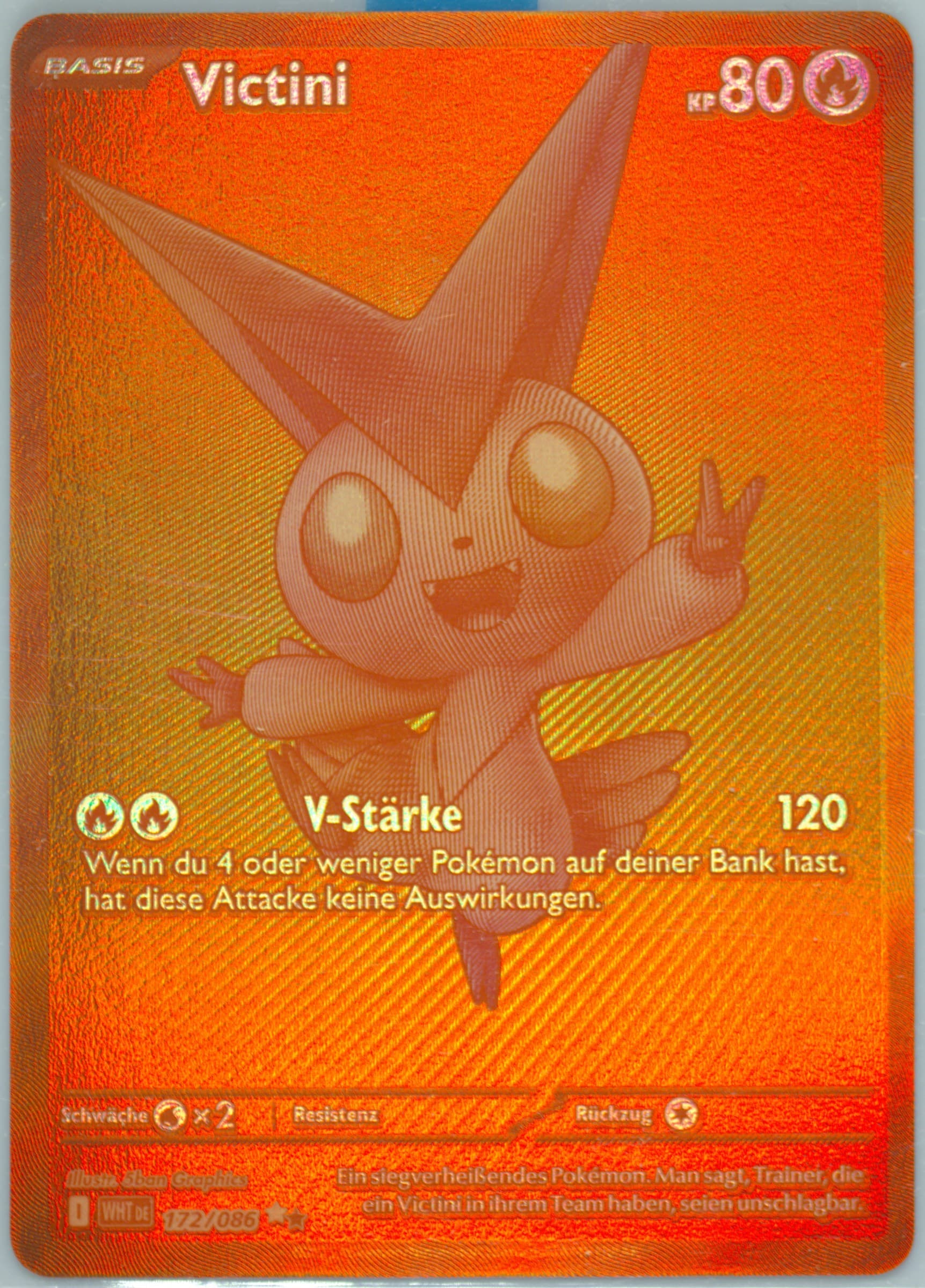 Victini Black White Rare (172) 2025 Pokemon German Wht de-White Flare
