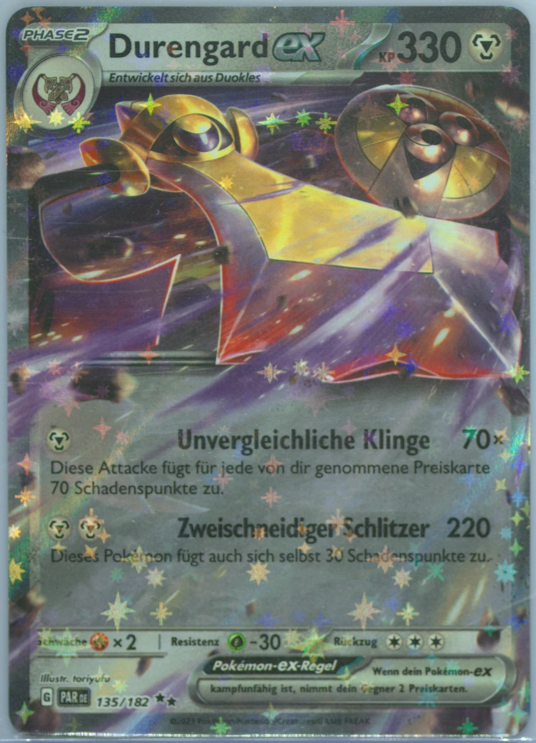 Durengard EX (135) 2023 Pokemon German Par de-Paradox Rift